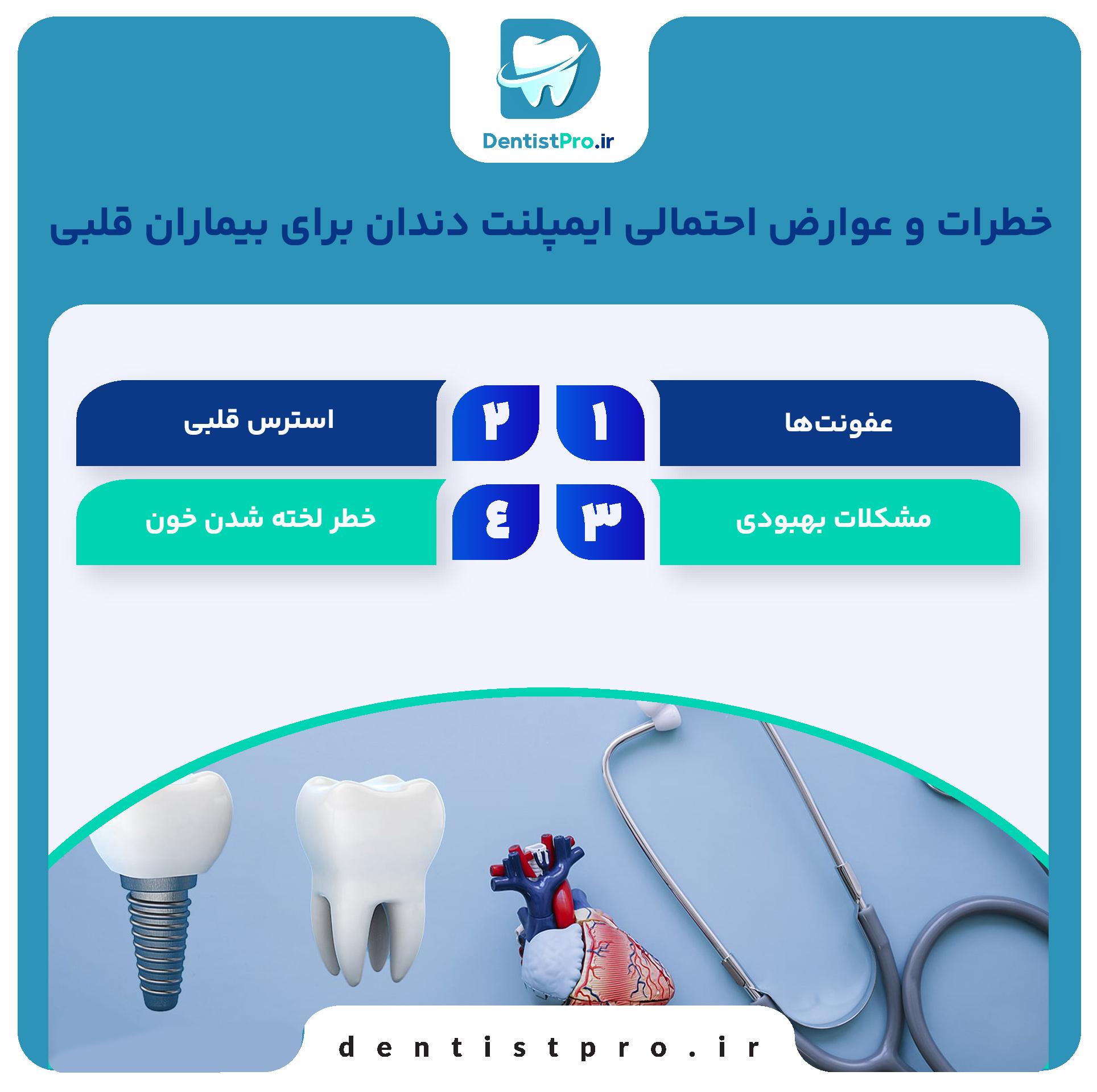 0 تا 100 ایمپلنت دندان برای بیماران قلبی