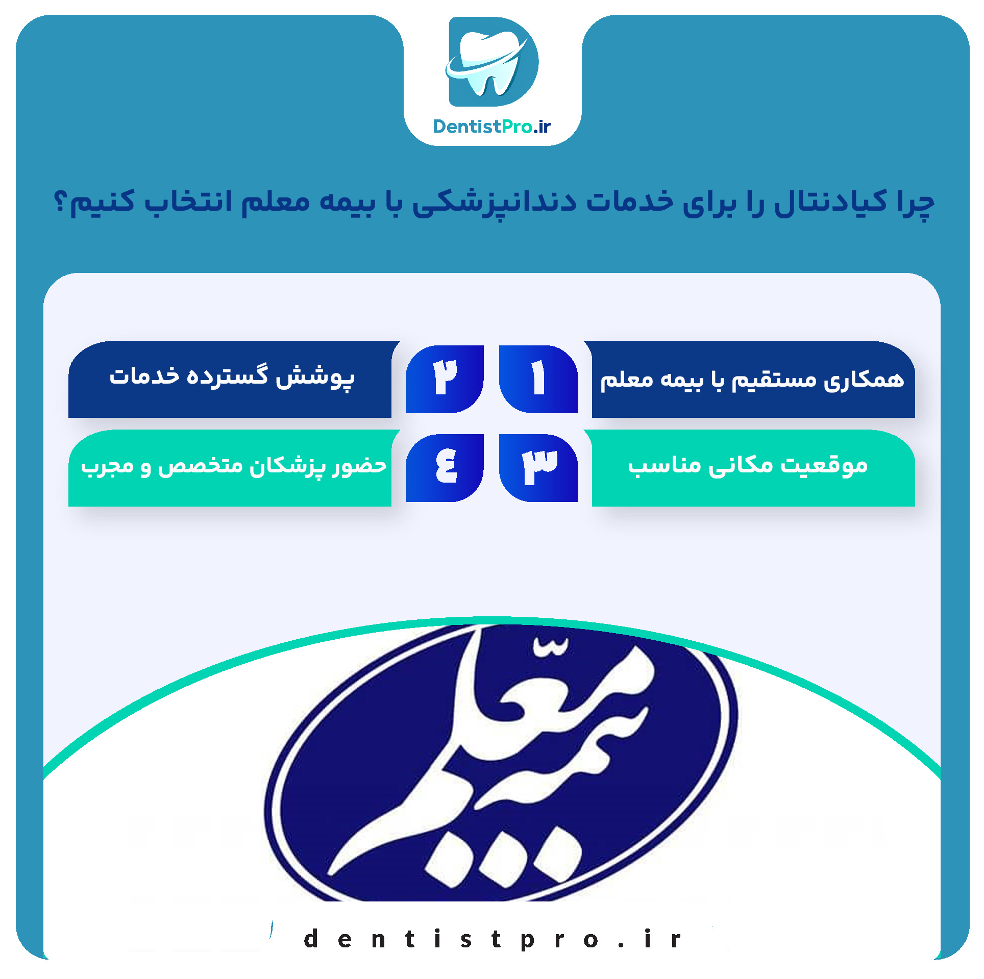 خدمات دندانپزشکی با بیمه معلم در کیادنتال کرج