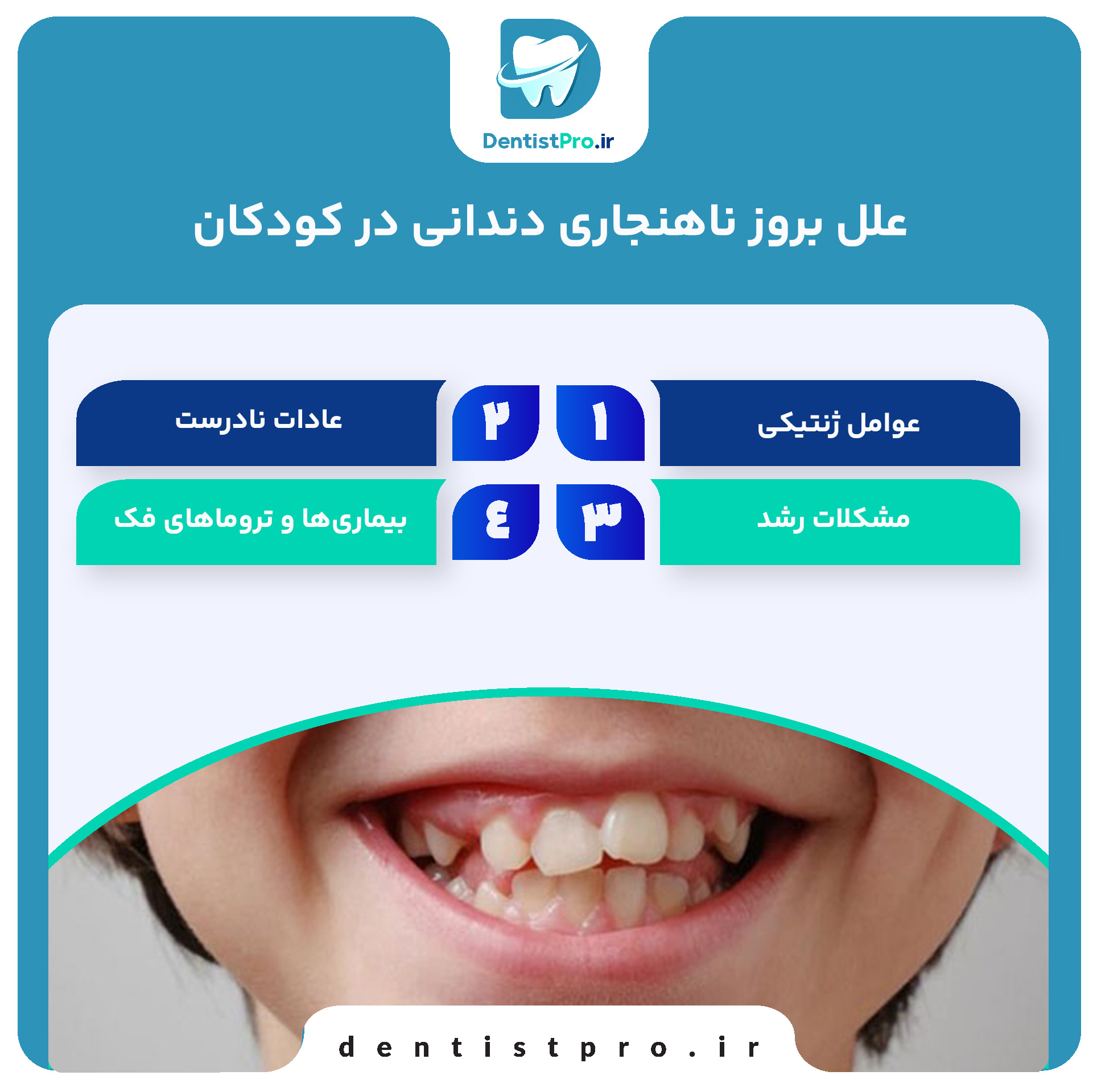 ناهنجاری دندانی در کودکان: علل، انواع، درمان‌ها و راه‌های پیشگیری
